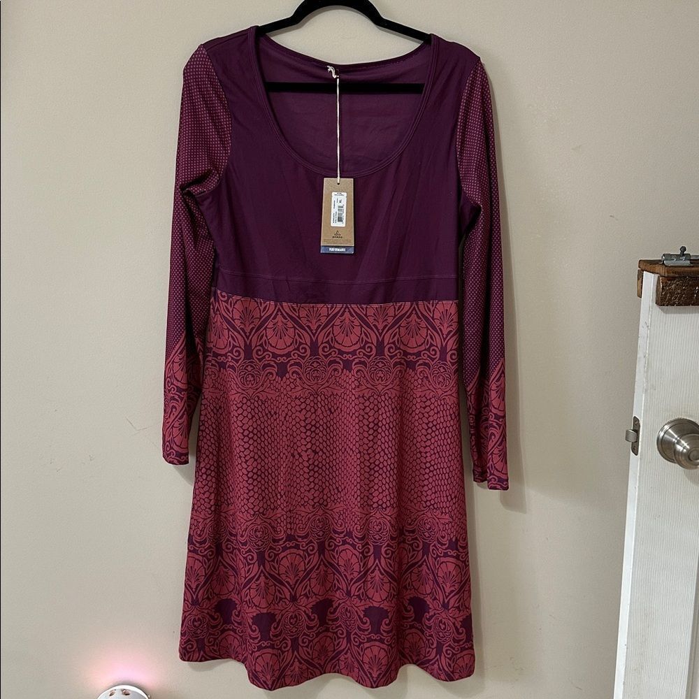 NWT prAna Holly Long sleeve Dress in Grapevine